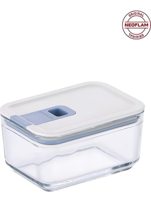 Odea Orchid Neoflam Perfect Seal Dikdörtgen Cam Saklama Kabı, Kapaklı, Mikrodalga Fırın, Fırına Uygun, 500 ml