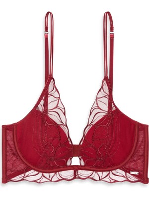 Calvin Klein Kadın Kırmızı Calvin Klein Lıghtly Lıned Plunge Kırmızı Kadın Sütyen