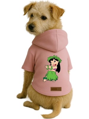 Odea Monopetz Baskılı Içi Polarlı Köpek ve Kedi Kıyafeti & Elbisesi - Pembe Renk Kapüşonlu Hoodie B4D8C L