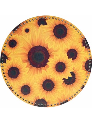 Odea Angel Çanta Aksesuarları Aksesuar 35 cm Çapında Resimli Ahşap Tepsi Tabanı No:12