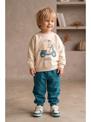 Erkek Çocuk 3 Iplik Pamuk Sweatshirt Eşofman Altı