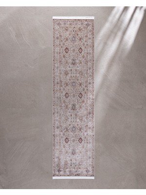 Madame Coco Sauvrel Shiny Effect Ipeksi Kadife Halı - Kahverengi - 80X150 cm