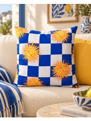 Rue Studio Modern Ev Dekorasyonu Için Desenli Kırlent Kılıfı - 45X45 cm Fermuarlı
