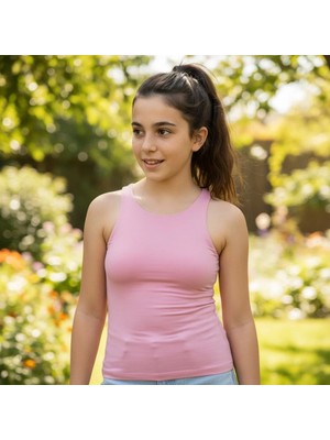 Bonbon Genç Kadın Basic Kolsuz Içi Yarım Astarlı Tshirt BB2816