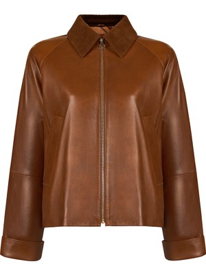 Derimod Devon Kadın Camel A-From Deri Ceket 26WGE570447
