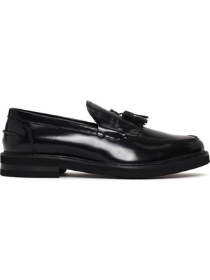 Derimod Erkek Siyah Püsküllü Deri Loafer WM820012DA