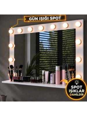 Rani EF111 Hollywood Işıklı Ayna Kulis Makyaj Aynası Günışığı Spot Işıklı