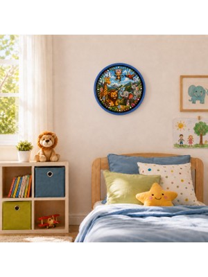 Hsc Bilişim Orman Macerası 36 x 36 cm Mavi Çocuk Duvar Saati