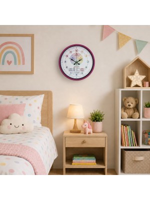 Hsc Bilişim Pembe Öğretici 36 x 36 cm Çocuk Duvar Saati