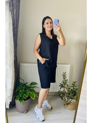 Lotus Butik Alt Üst Ikili Şortlu Pamuklu Yazlık Keten Takım