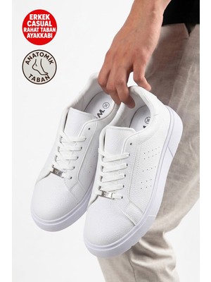 Albishoes Erkek Yumuşak Rahat Taban Cilt Mevsimlik Casual Ayakkabı Günlük Sneaker Spor Ayakkabı