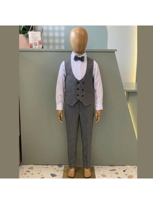Dereff Papyonlu Yelekli Takım Elbise (Gri) 14 Yaş