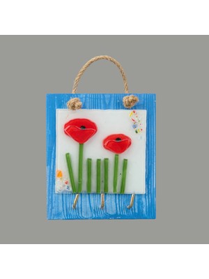 Matmel Deco Çiçek Anahtar Askısı - Mavi - 15 cm