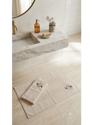 A.Z.H. Maribor (2.li Set) 50X70CM. / 60X100 cm %100 Pamuk Nakışlı Lüks Ayak Havlusu, Ayak Paspası, Havlu Paspas, Banyo ve Lavabo Paspası