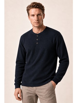 Redline Bron Erkek Yeni Sezon Oversize Düğmeli Sweatshirt Siyah