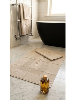 A.Z.H. Maribor (2.li Set) 50X70CM. / 60X100 cm %100 Pamuk Nakışlı Lüks Ayak Havlusu, Ayak Paspası, Havlu Paspas, Banyo ve Lavabo Paspası