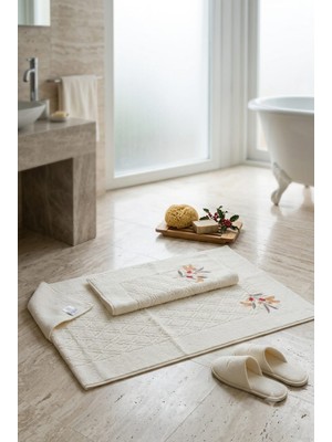 A.Z.H. Maribor (2.li Set) 50X70CM. / 60X100 cm %100 Pamuk Nakışlı Lüks Ayak Havlusu, Ayak Paspası, Havlu Paspas, Banyo ve Lavabo Paspası