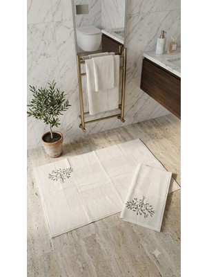 A.Z.H. Maribor (2.li Set) 50X70CM. / 60X100 cm %100 Pamuk Nakışlı Lüks Ayak Havlusu, Ayak Paspası, Havlu Paspas, Banyo ve Lavabo Paspası