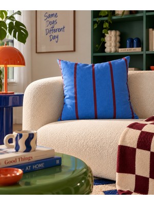 Rue Studio Renkli Çizgi Desenli Kırlent Kılıfı - Çift Taraflı Kullanım