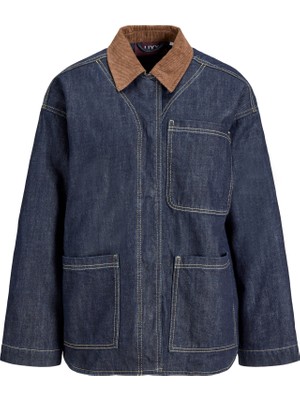 Jack & Jones Kadin Düsük Omuz Kesim Ceket Yaka Kot Ceket - Flynn