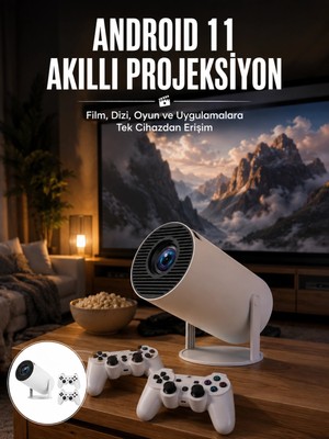 Astraltech 4K Wireless Çift Kollu Kumandalı Oyun Projeksiyonu Retro Video Oyunu Yeni Nesil