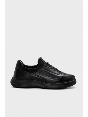 Fast Step Hakiki Deri Siyah Erkek Casual Ayakkabı 166MA1006