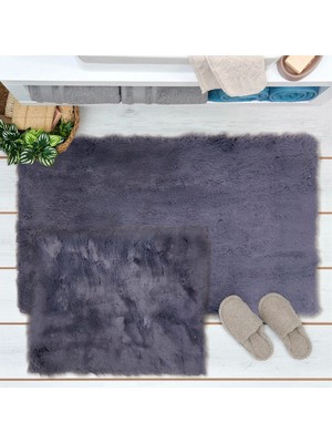 Matmel Soft Venüs Post 2'li Klozet Takımı - Antrasit - 60X100 cm + 50X60 cm