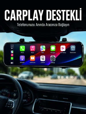 Astraltech Ayna Carplay Araç Içi 9.66 Inç IPS Ekran Geri Görüş Kamerası Destekli