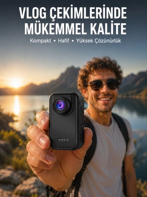 Astraltech Vlog, Seyahat ve Günlük Video Çekimleri Için Mini Kamera Yeni Nesil