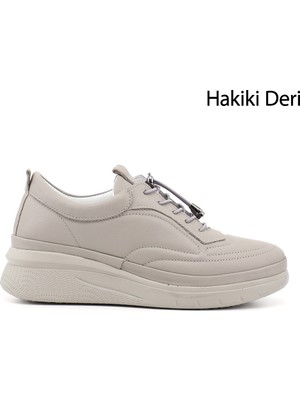 Gönderi(r) Kadın Taş  Bağcıklı Hakiki Deri Sneaker