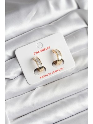 Mey İthalat Mey Ithalat® 14K Gold Renk Kaplama cm Kadın Küpe