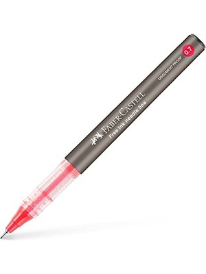 Esranın Dünyası Faber-Castell Free Ink Roller Kalem 0.7, Kırmızı, Silinmez Kalıcı Mürekkep, Iğne Uçlu, Akıcı Yazım, Mürekkep Göstergeli