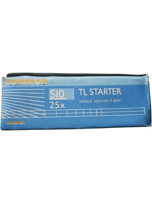 Mey İthalat Mey Ithalat® Floresan S10 Starter 220-240V 4-80 Watt 1 Paket (25 Adet)