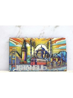 Hediye Fikri Ahşap Istanbul Temalı Magnet - 10X5,5CM