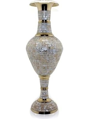 Hediye Fikri Pirinç Sedefli Vazo 35 cm - 35CM