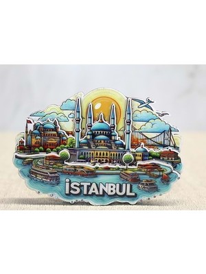 Hediye Fikri Ahşap Istanbul Temalı Magnet - 10,5X9CM