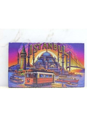 Hediye Fikri Ahşap Istanbul Temalı Magnet - 10X7,5CM