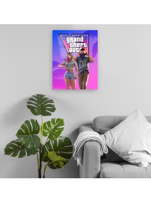 Pixxa Gta 6 - Grand Theft Auto 6 - Gta Vı Metal Tablo Model 1