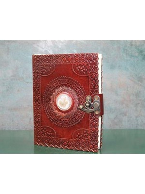 Hediye Fikri Taşlı Deri Defter - 20X15CM