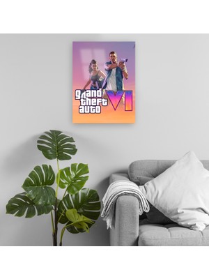 Pixxa Gta 6 - Grand Theft Auto 6 - Gta Vı Metal Tablo Model 9