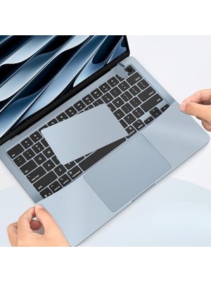 Peri Store MacBook Air 13.6 Inç A2681 A3113 A3240 A3449 Uyumlu Palm Koruyucu + Trackpad Koruyucu Set, M2 M3 M4 M5 Gök Mavisi