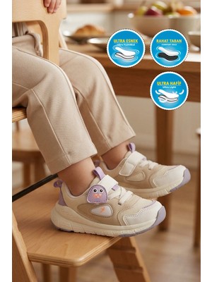 Cool Lila Fileli Cırtlı Anatomik Desenli Bebek Ilk Adım ve Spor Ayakkabı Sneaker Dorian Ia