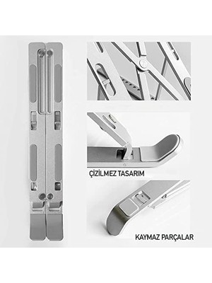 Peri Store Taşınabilir Laptop Stant Bilgisayar Stant Notebook Stant Tüm Laptoplarla Uyumlu Bilgisayar Standı Taşınabilir Metal Kaymaz Stant Dizüstü Bilgisayar Stantları Stantı