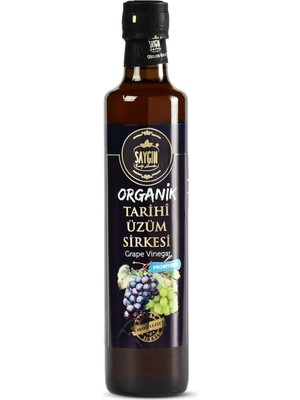 Esranın Dünyası Saygın Tarihi Organik Üzüm Sirkesi Cam Şişe 500 ml