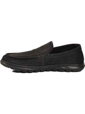 Voyager Siyah Nubuk Hakiki Deri Anatomik Tabanlı Erkek Casual Ayakkabı Loafer M732