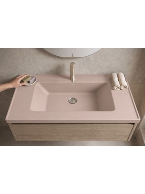 Güney Ankastre Zenit 65 cm Cappuccino Granit Banyo Lavabosu