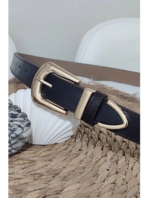 Lareon Kadın Suni Deri Tasarım Tokalı Şık Pantolon ve Elbise Kemeri 105 cm - MFR5015