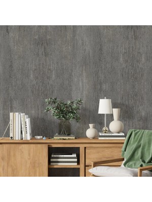 Vertu Simli Lüks Duvar Kağıdı 108-1 | Wallert Olivia, Gri ve Antrasit, Kağıt Taban Taban + Vinil Kaplama - 16.5 M²