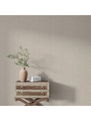 Vertu Hareli Lüks Duvar Kağıdı 106-6 | Wallert Olivia, Vizon ve Taupe Yansımalı, Kağıt Taban Taban + Vinil Kaplama - 16.5 M²
