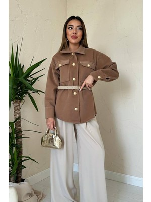 End Black Camel Kaşe Gold Düğmeli Gömlek